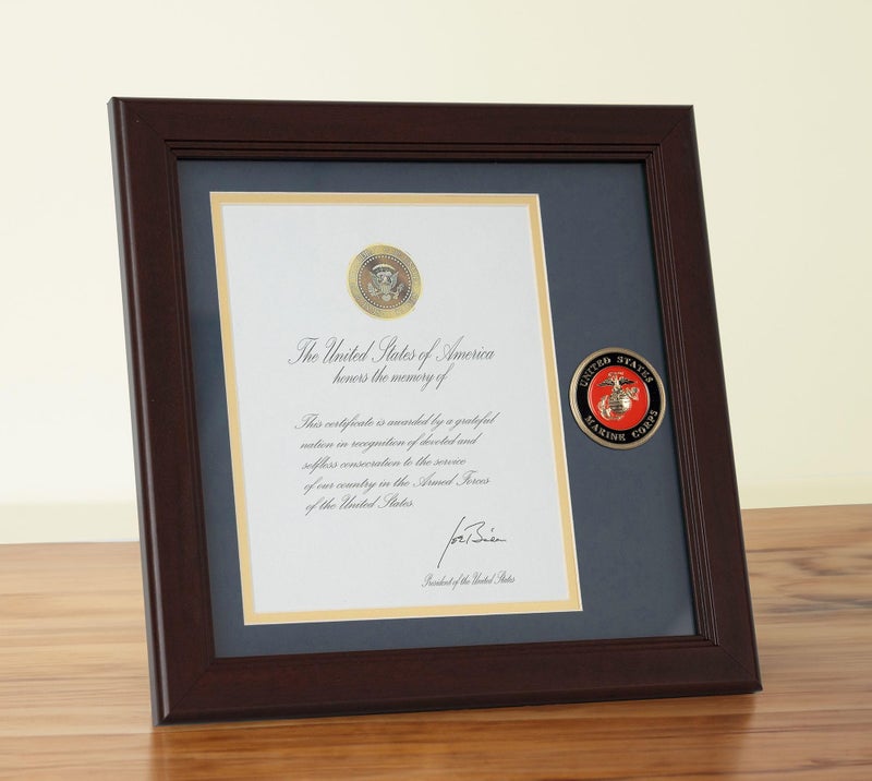 Allied Flag Allied Frame United States Marine Corps Presidential Memorial Certificate Frame with Medallion - 8 x 10 inch - Image 4